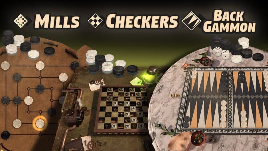 3in1 Game Collection: Backgammon + Checkers + Mills artwork 1