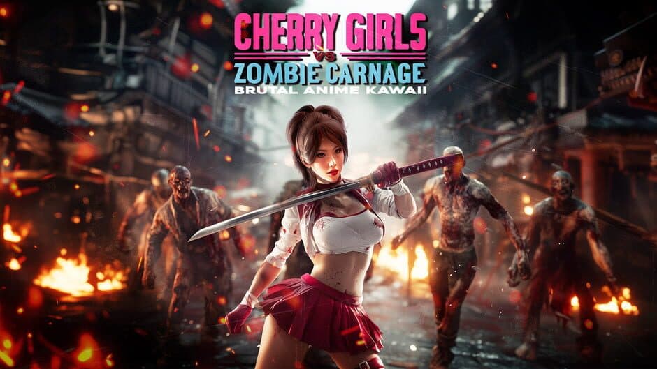 Cherry Girls vs. Zombie Carnage: Brutal Anime Kawaii artwork 1