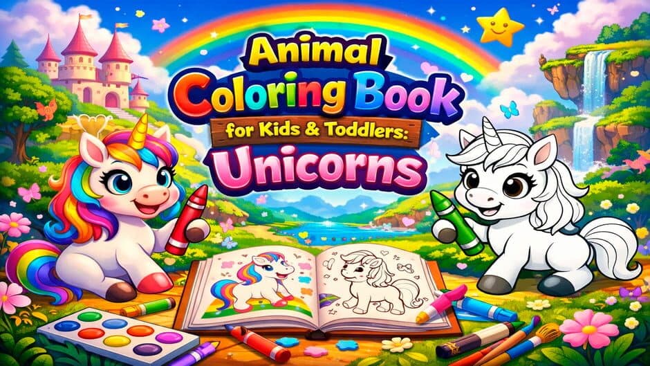 Animal Coloring Book for Kids & Toddlers: Unicorns artwork 1