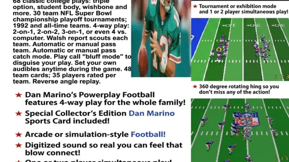 Dan Marino's Powerplay Football artwork 4