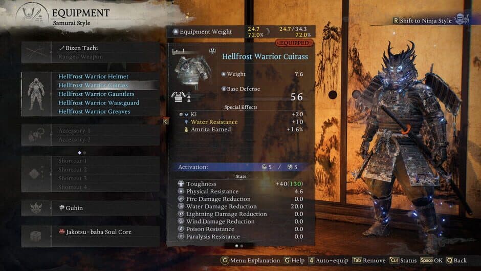 Nioh 3: Hellfrost Equipment Set screenshot 1