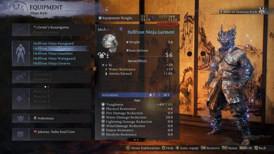 Nioh 3: Hellfrost Equipment Set screenshot 2