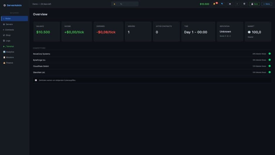 Server-Admin Simulation screenshot 1