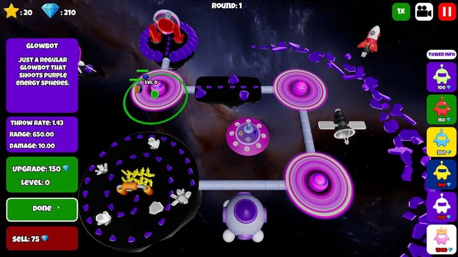 Glowbot Tower Defense screenshot 3