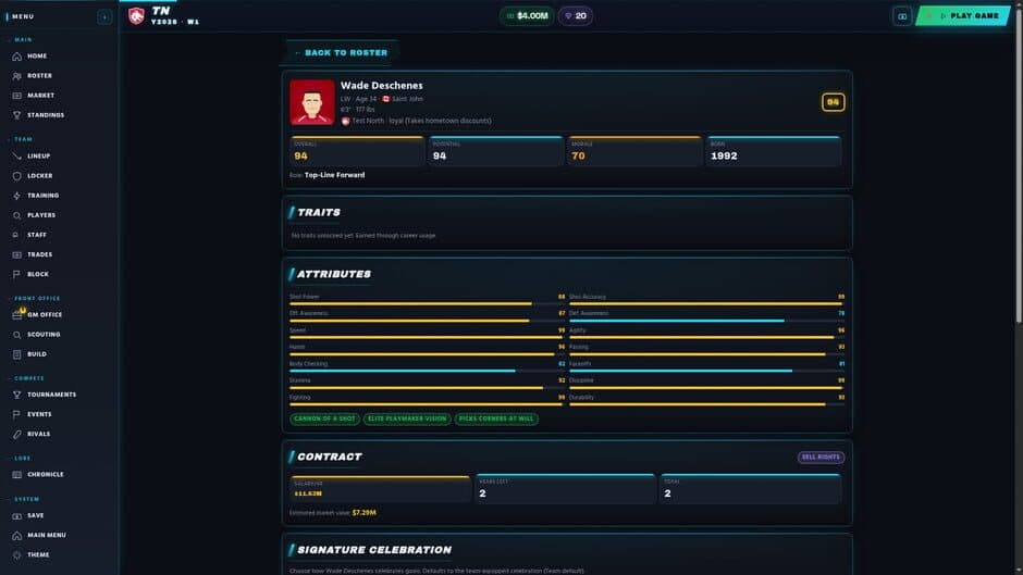 OvertimeGM: Hockey Manager screenshot 1