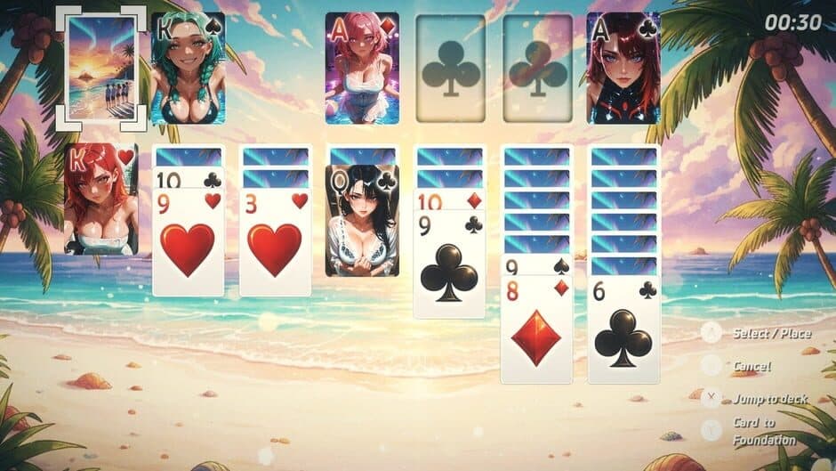 Solitaire Paradise: Anime Bikini Babes screenshot 1