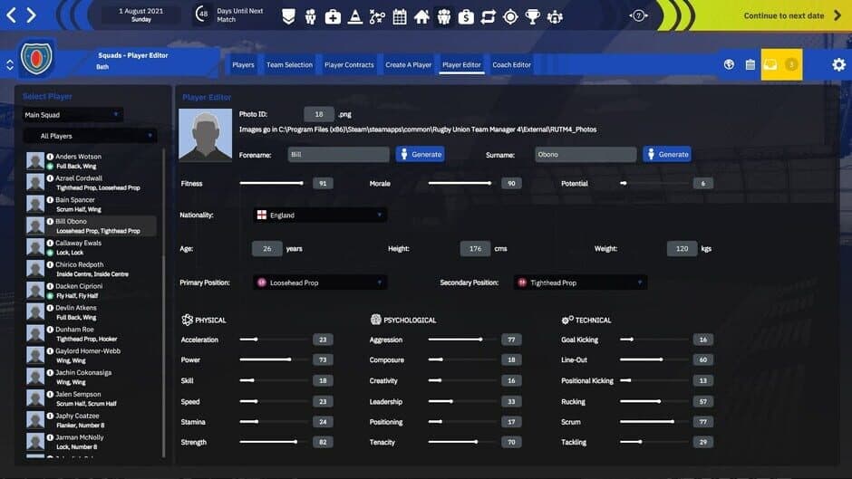 Rugby Union Team Manager 4 screenshot 1