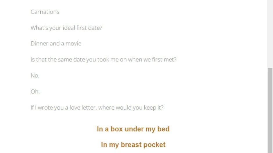 Answer These 10 Questions And I'll Tell You What Kind of Lover You Are screenshot 3