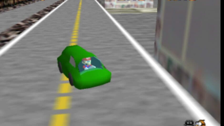 Mario Aimlessly Drives a Car Around the City 64 screenshot 1