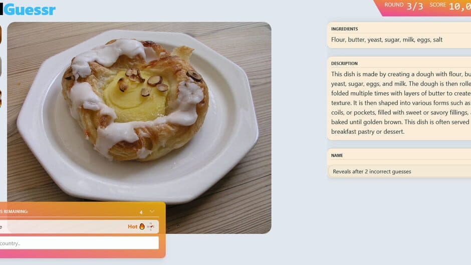 Foodguessr screenshot 1