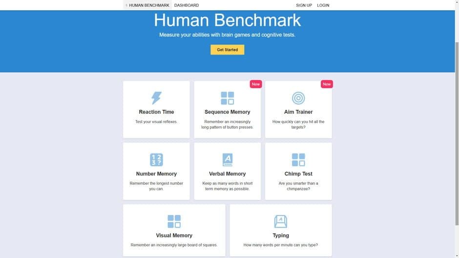 Human Benchmark screenshot 4