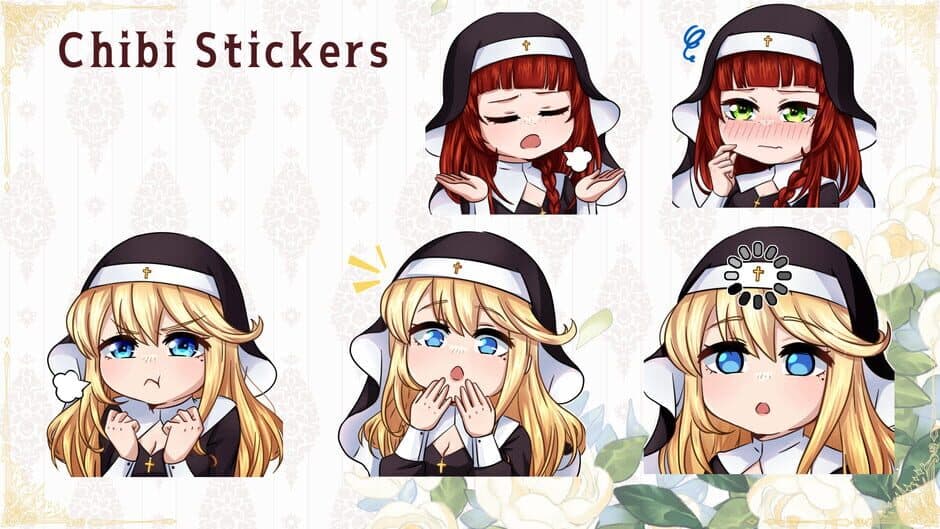 Tentacles Party With Nuns Chibi Stickers screenshot 1