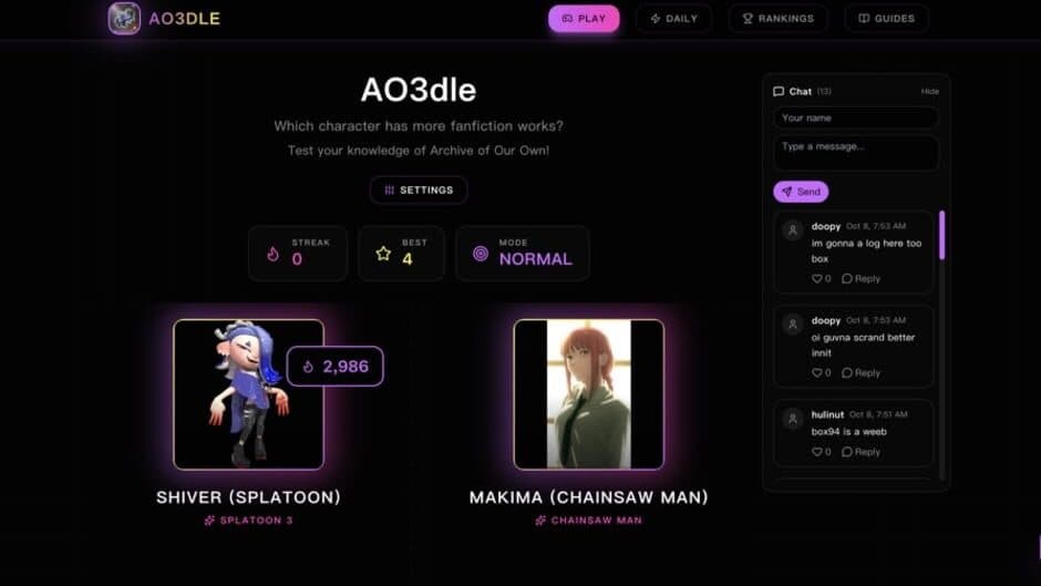 AO3dle screenshot 1