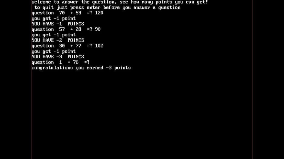 Answer the Question screenshot 1