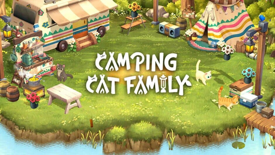 Camping Cat Family artwork 1