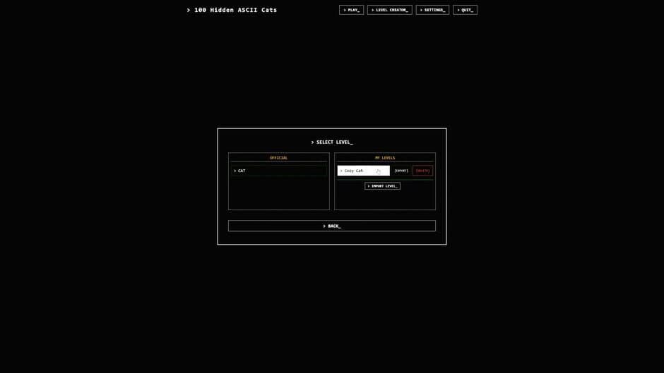 100 Hidden ASCII Cats screenshot 2