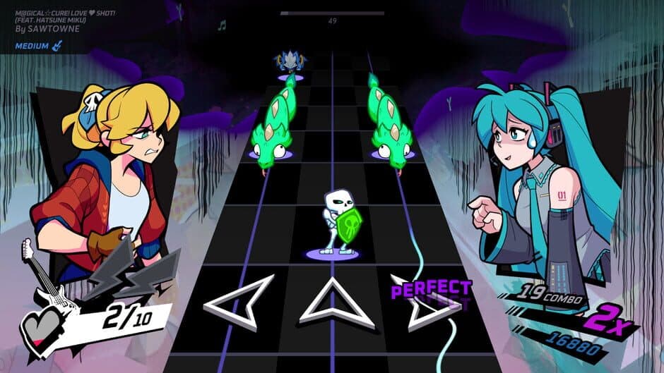 Rift of the NecroDancer: Hatsune Miku - "M@gical Cure! Love Shot!" screenshot 2